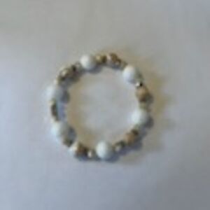 Jelly's Jewelry and Boutique Handcrafted White/Tan Beaded Bracelet(Update Soon!)